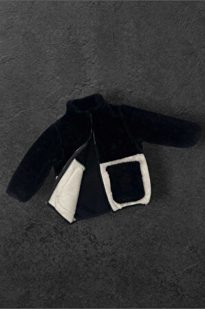 Spor Kız Çocuk Peluş Cepli Fermuarlı Welsoft Kışlık Mont