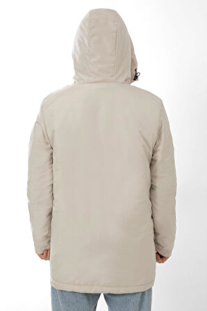 Spor Erkek Polarlı Kürklü Su Ve Rüzgar Geçirmez Kapüşonlu Kışlık Mont & Kaban & Parka