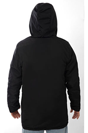 Spor Erkek Polarlı Kürklü Su Ve Rüzgar Geçirmez Kapüşonlu Kışlık Mont & Kaban & Parka