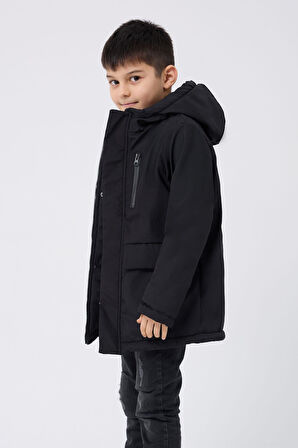 Spor Erkek Çocuk Kürklü Su Ve Rüzgar Geçirmez Kapüşonlu 3 Cep Kışlık Mont & Kaban & Parka