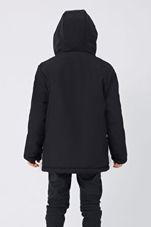 Spor Erkek Çocuk Kürklü Su Ve Rüzgar Geçirmez Kapüşonlu 3 Cep Kışlık Mont & Kaban & Parka