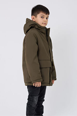 Spor Erkek Çocuk Kürklü Su Ve Rüzgar Geçirmez Kapüşonlu 3 Cep Kışlık Mont & Kaban & Parka