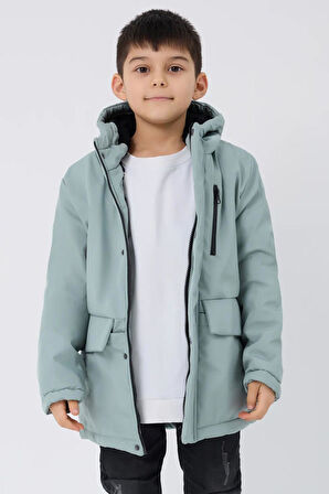 Spor Erkek Çocuk Kürklü Su Ve Rüzgar Geçirmez Kapüşonlu 3 Cep Kışlık Mont & Kaban & Parka