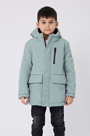 Spor Erkek Çocuk Kürklü Su Ve Rüzgar Geçirmez Kapüşonlu 3 Cep Kışlık Mont & Kaban & Parka