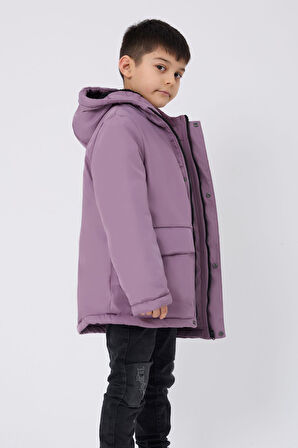 Spor Erkek Çocuk Kürklü Su Ve Rüzgar Geçirmez Kapüşonlu 3 Cep Kışlık Mont & Kaban & Parka