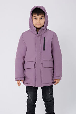 Spor Erkek Çocuk Kürklü Su Ve Rüzgar Geçirmez Kapüşonlu 3 Cep Kışlık Mont & Kaban & Parka