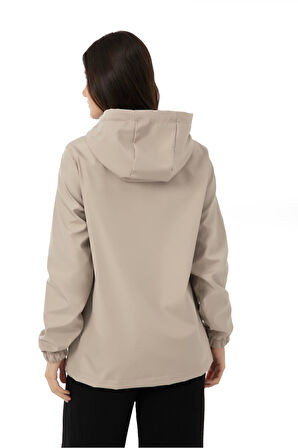 Spor Kadın Astarlı Su Geçirmez Ve Rüzgara Dayanıklı Kapüşonlu İç Cepli Mevsimlik Yağmurluk