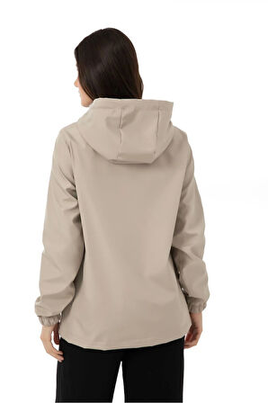 Spor Kadın Astarlı Su Geçirmez Ve Rüzgara Dayanıklı Kapüşonlu İç Cepli Mevsimlik Yağmurluk