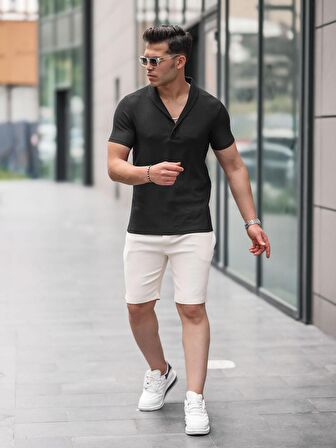 Fitilli Basic Şort - Ekru