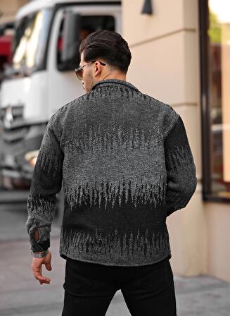 Special Etnik Desen Gömlek - Siyah