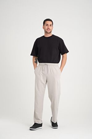 İki İplik Baggy Kalıp Eşofman Altı/Pantolon - Mineral Gri