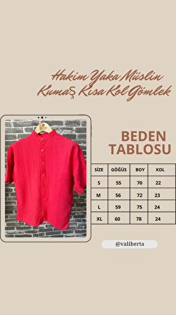 Hakim Yaka Müslin Kumaş Kısa Kol Gömlek - Siyah