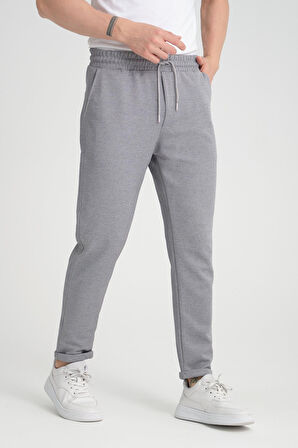 Premium Oxford Örme Duble Paça Erkek Pantolon- Gri