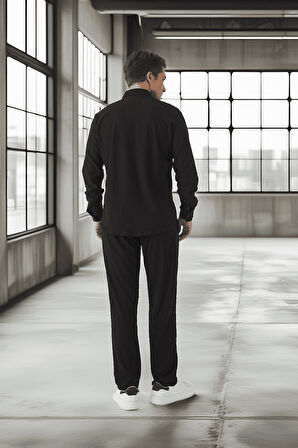 Jakar Yıkama Efektli Lastikli Erkek Pantolon - Siyah