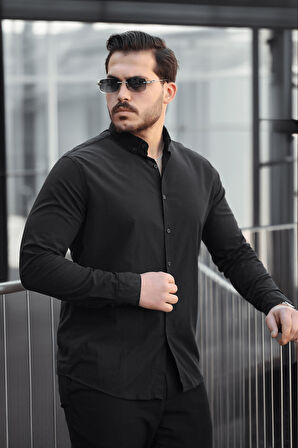 York Keten Erkek Gömlek - Siyah