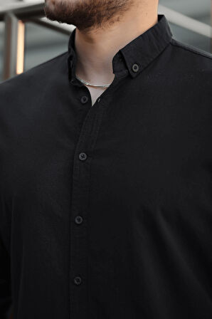 York Keten Erkek Gömlek - Siyah