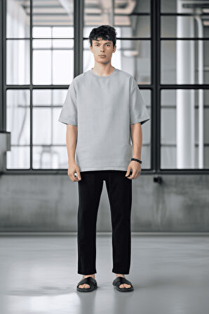 Pamuk Flamli Düz Paça Jogger Erkek Pantolon - Siyah