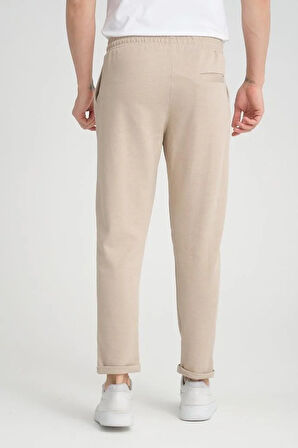 Premium Oxford Örme Regular Fit Duble Paça Erkek Pantolon- Bej