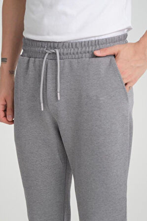 Premium Oxford Örme Regular Fit  Duble Paça Erkek Pantolon- Gri