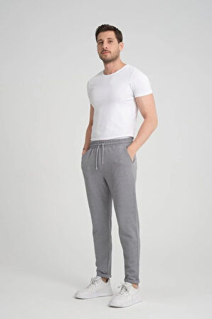 Premium Oxford Örme Regular Fit  Duble Paça Erkek Pantolon- Gri