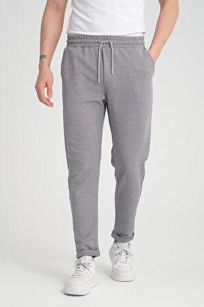 Premium Oxford Örme Regular Fit  Duble Paça Erkek Pantolon- Gri