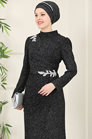 Masal Tesettür Abiye Siyah