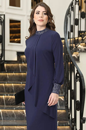 Efsane Candy Tesettür Elbise Lacivert