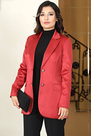 Saten Astarlı Ceket Bordo