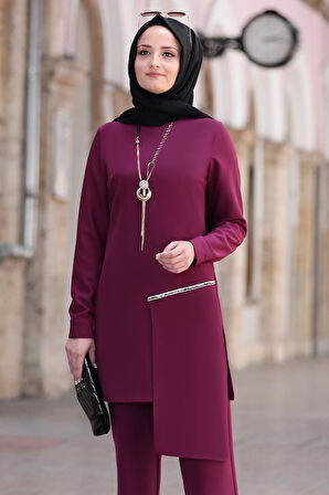 Derin Tesettür Takım Mürdüm