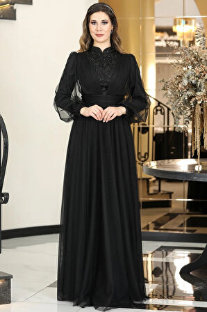 Seyran Tesettür Abiye Siyah
