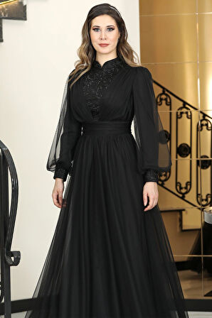 Seyran Tesettür Abiye Siyah