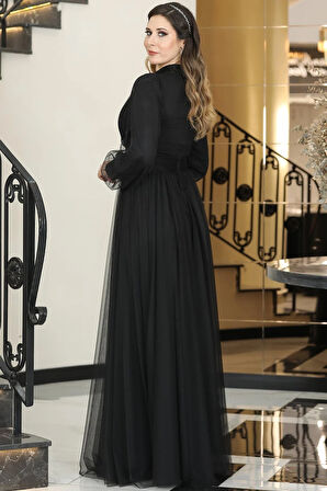 Seyran Tesettür Abiye Siyah