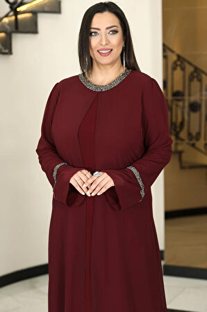 Sultan Tesettür Abiye Bordo