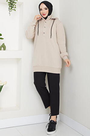 Esila Tesettür Sweat Bej