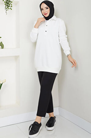 Esila Tesettür Sweat Ekru