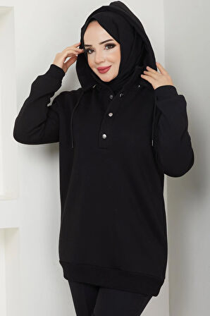 Esila Tesettür Sweat Siyah
