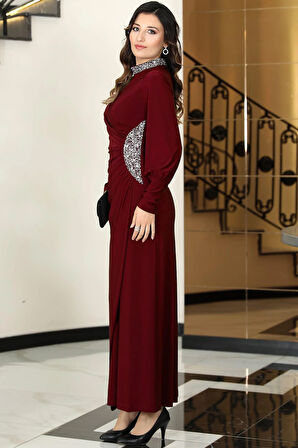 Lavin Tesettür Abiye Bordo