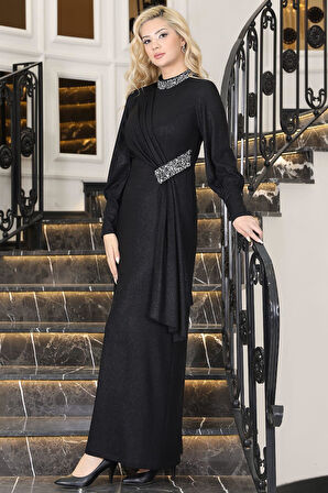 Açelya Tesettür Abiye Siyah