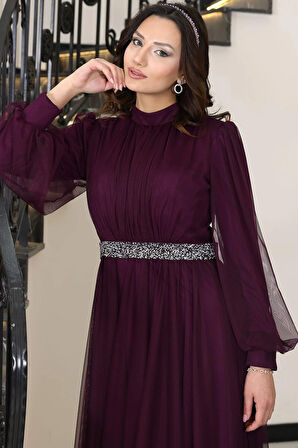 Alya Tesettür Abiye Mürdüm