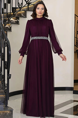 Alya Tesettür Abiye Mürdüm