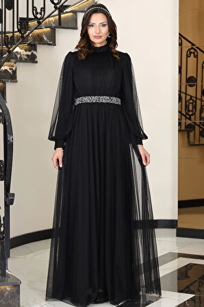 Alya Tesettür Abiye Siyah