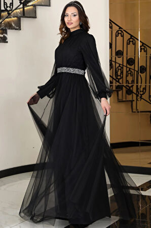 Alya Tesettür Abiye Siyah