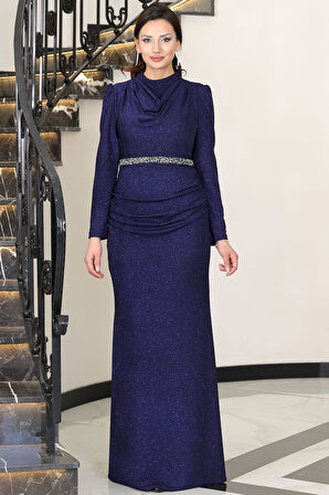 Dilara Tesettür Abiye Lacivert