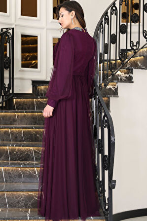 Sena Tesettür Abiye Mürdüm