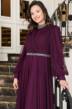 Sena Tesettür Abiye Mürdüm