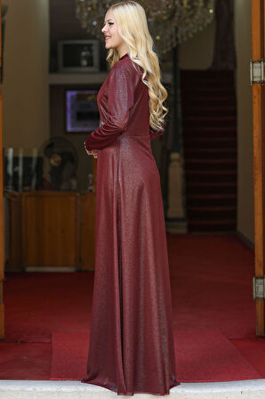 Berfin Tesettür Abiye Bordo