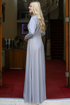 Berfin Tesettür Abiye Gümüş