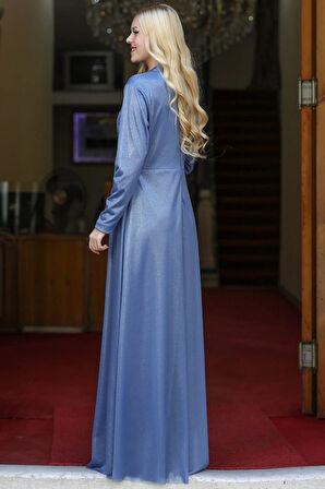 Berfin Tesettür Abiye İndigo