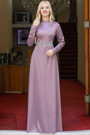 Berfin Tesettür Abiye Lila