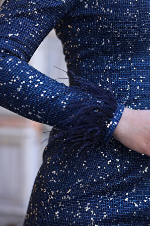 Sakura Tesettür Abiye Lacivert